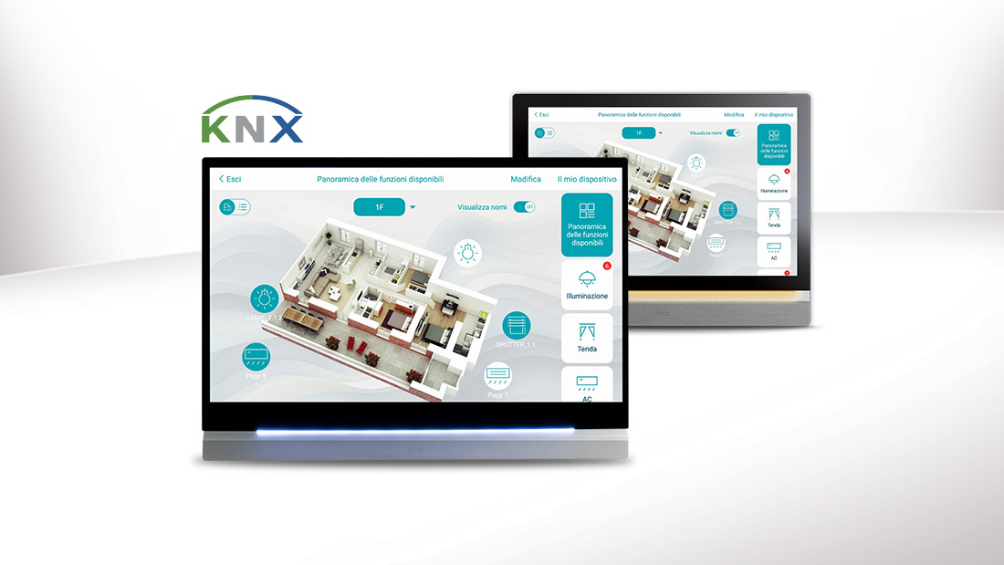 Touch screen AVE da 10" e 18" per sistemi KNX